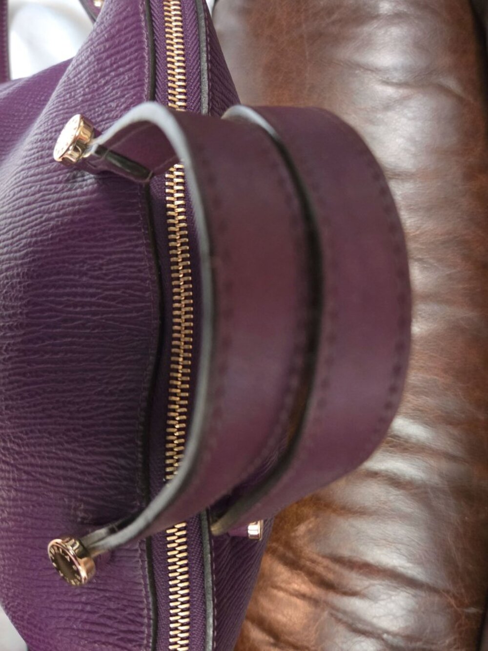 Furla Leather Piper Satchel - Purple - EUC - Picture 5 of 16